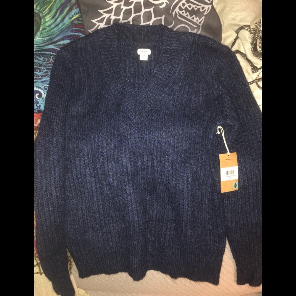 NWT navy blue Sperry sweater